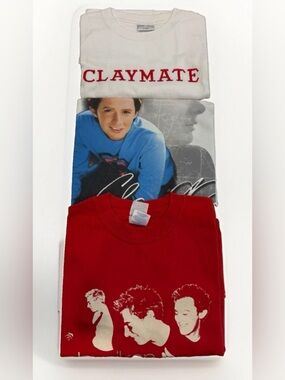 Clay Aiken T-Shirt Lot of 3 Size Medium Y2K American Idol 2004 Rare Tees Tour
